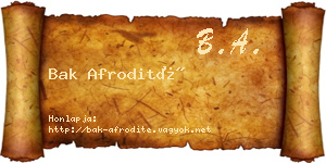 Bak Afrodité névjegykártya